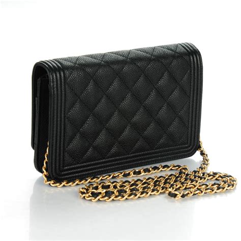 chanel boy wallet on chain quilted caviar